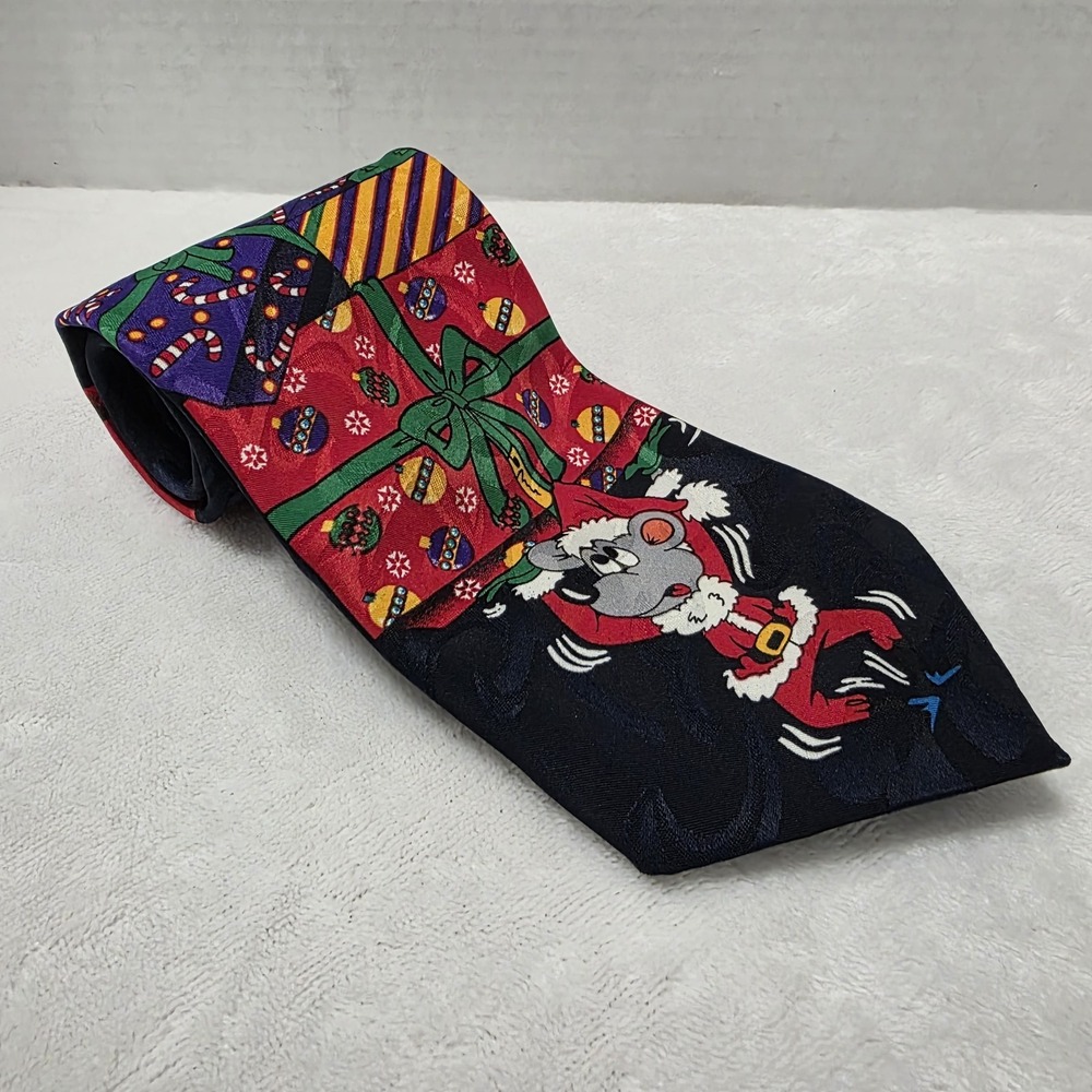 Surrey Mens Tie Christmas Graphic Mouse Gift One Size Polyester Classic Designer